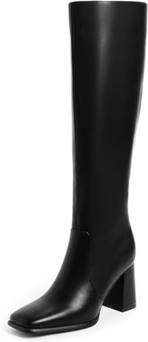 Amazon Black knee high square toe boots