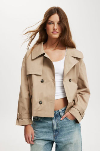 Cotton On cropped trench jacket