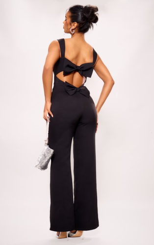 PLT black bow jumpsuit