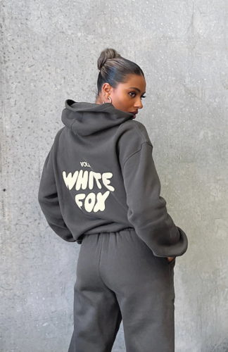 White Fox gray hoodie