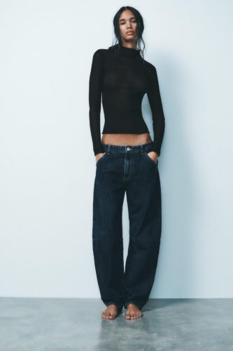 Zara mid rise balloon jeans