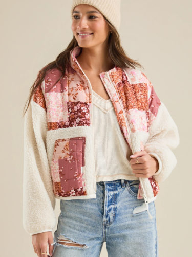 altard state patchwork sherpa jacket