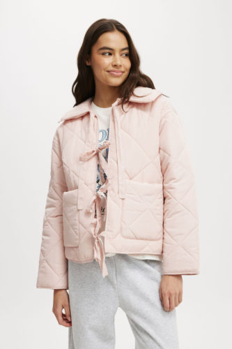 cotton on pink quilted jacket