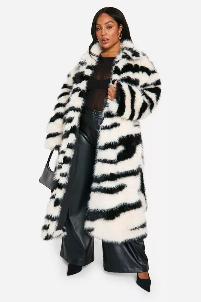 Zebra coat from Boohoo