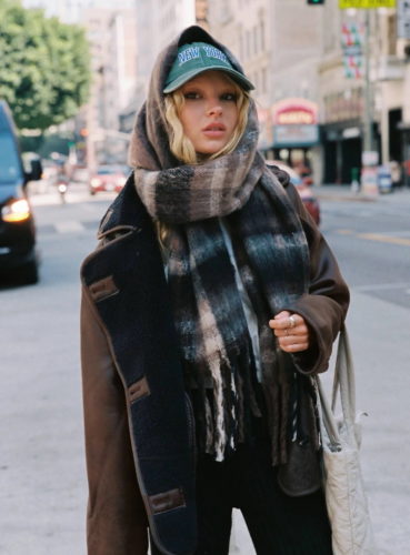 PP plaid scarf.