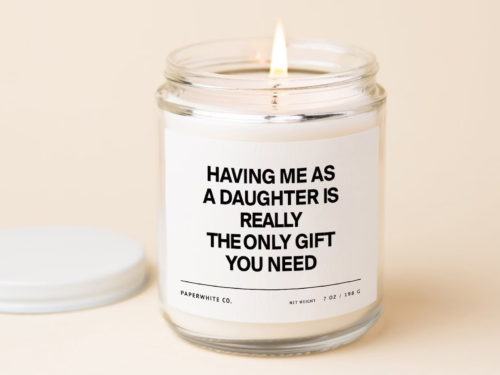 funny mom daughter candle