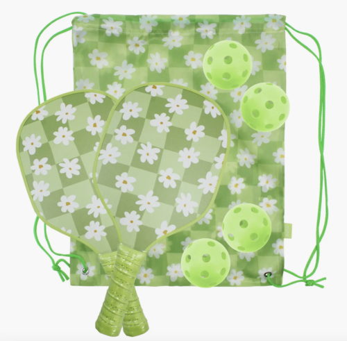 pickleball set green floral