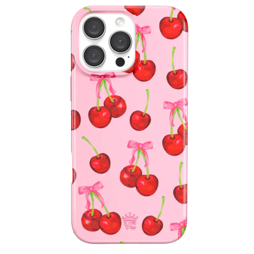 velvet caviar sweet cherries phone case.