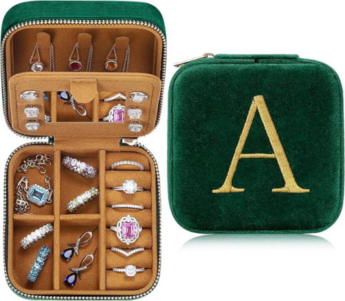 velvet letter jewelry organizer