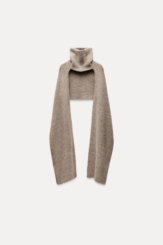 zara zippered scarf