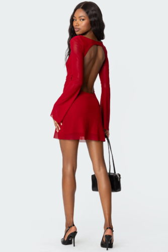 Edikted red backless mini dress.j