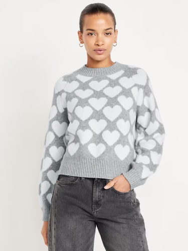 Old Navy gray heart sweater