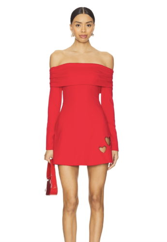 Revolve red heart cut out dress