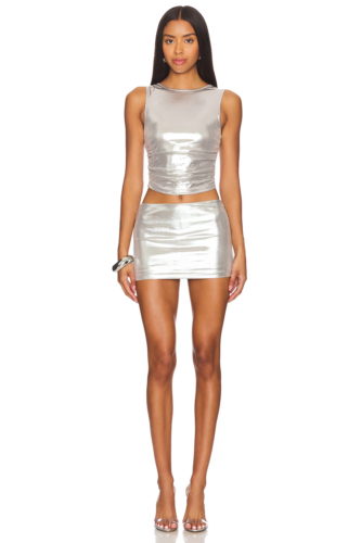 Silver Skirt Set revolutions