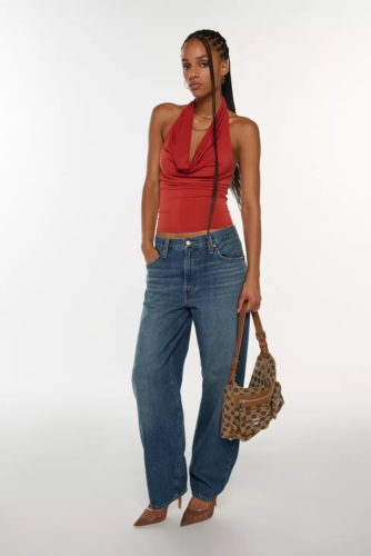 UO red cowl halter top