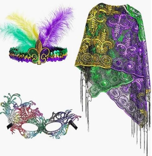 Mardi gras shawl and costume set from amazon