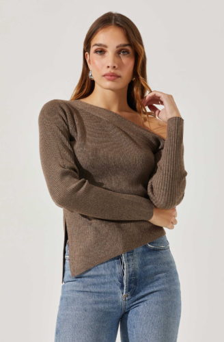 ASTR mocha ots sweater