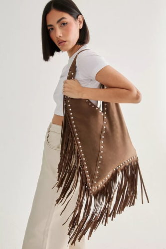 Nasty Gal studded fringe bag