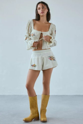 UO boho short set