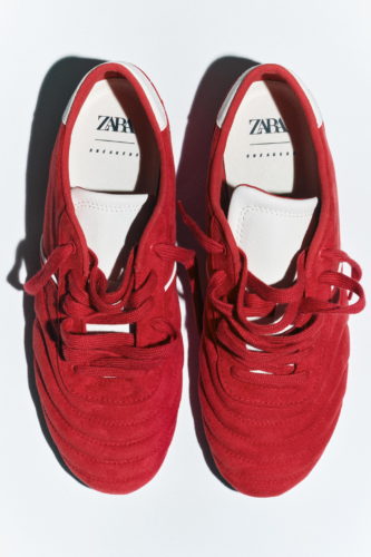 Zara red padded sneakers