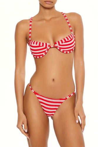 f21 striped terry bikini