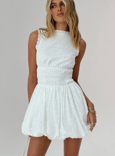 PP white bubble hem mini dress